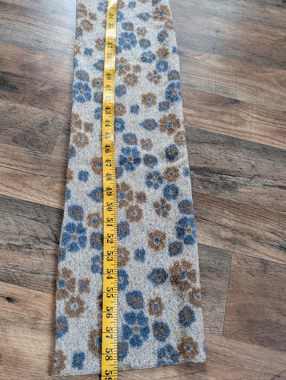 90s Y2K Floral Knit Blue Brown Soft Grannycore Whimsigoth 59" Scarf Cozy Fall - Picture 5 of 6